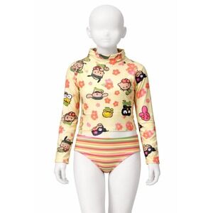 Hello Kitty and Friends Long Sleeve Rash Guard Swim Top UPF 50+ Size M 7-8